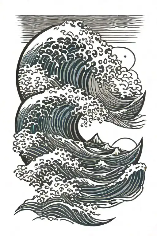 Ocean Wave Theme With Dates