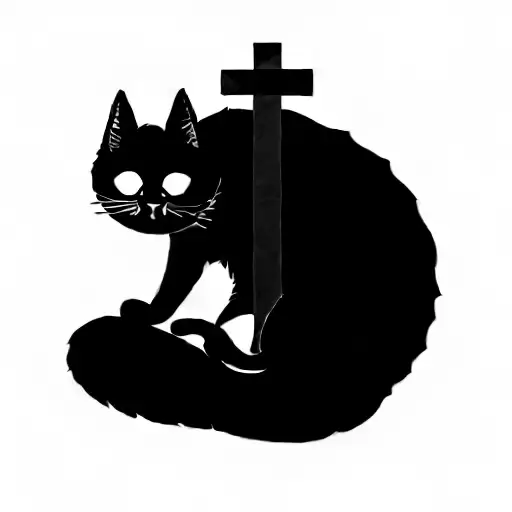 A Cat Holding A Cross