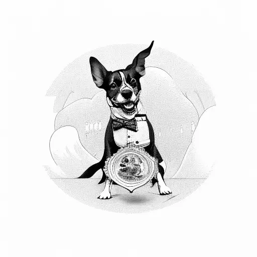 Victorian Etching Hounda Dog Running