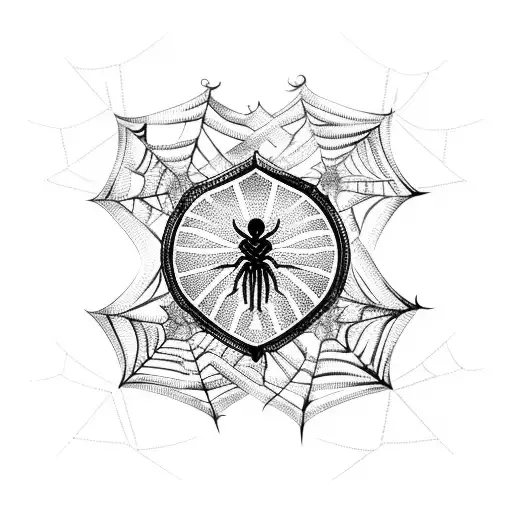 An Intricate Spider Web Forming The Shape Of A Heart