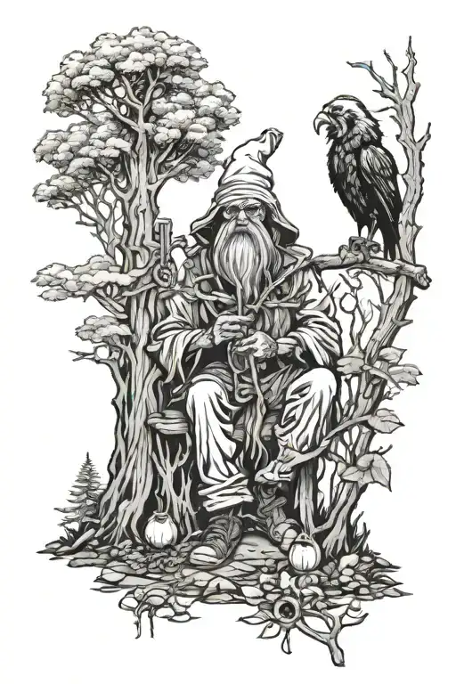 Baba Yaga Smokes A Bong In The Forest
