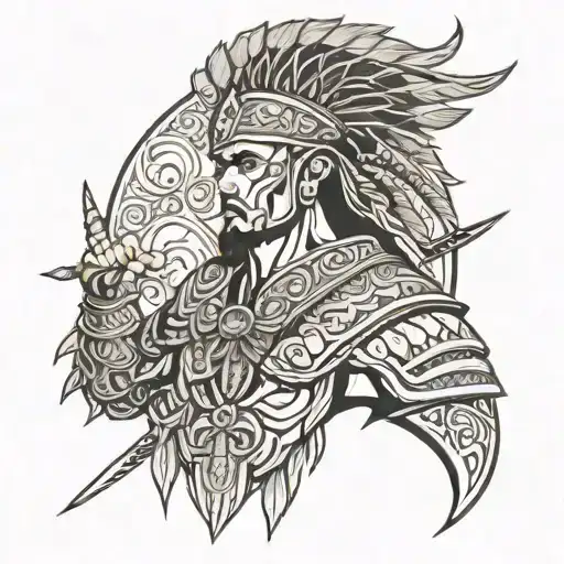 Albanian Warrior With Plis In Chicano Style