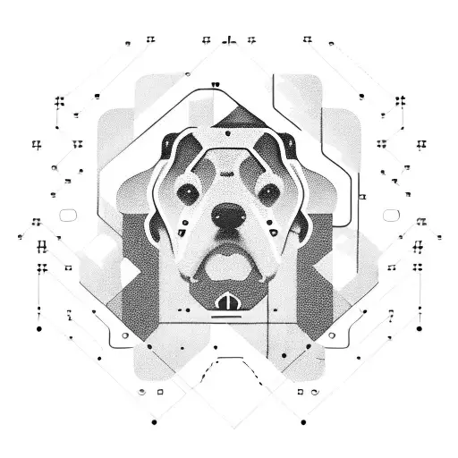 A Futuristic Circuit Board Design With A Dog Silhouette Integrated Into The Pattern