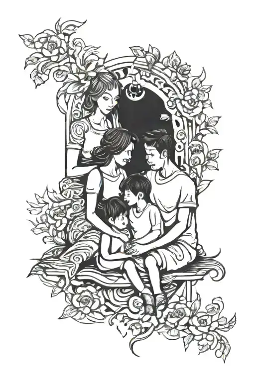 Family Members Sitting Together Symbolizing Your Love