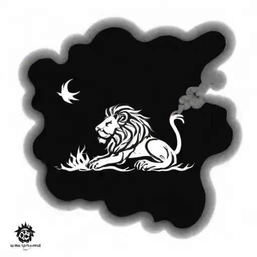 Lion Leo Zodiac Sign With Fire Aura