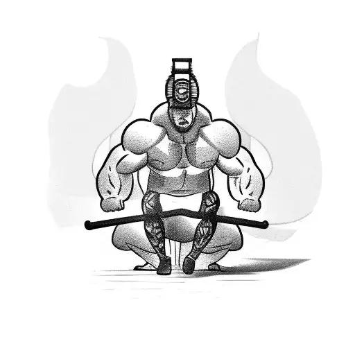 A Weightlifter Lifting A Barbell With A Bird Perched On Top