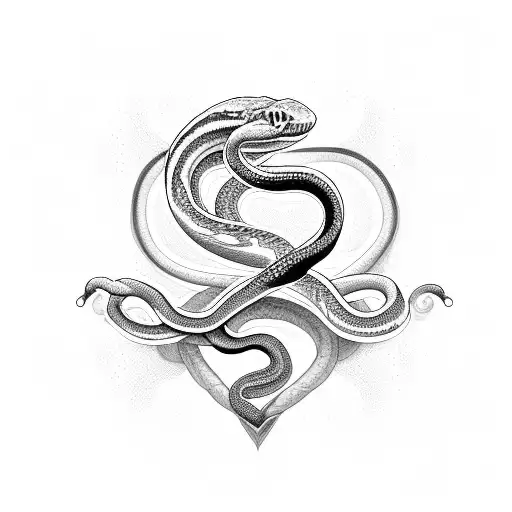 A Snake Wrapped Around A Heart