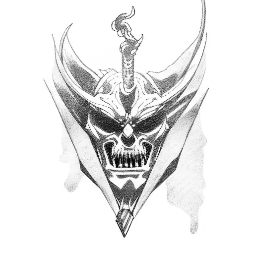 Cyberpunk Demon Smoking A Cigarette