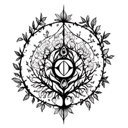 Tree And Flower Gothic Style Meaning Karma Symbol At The End