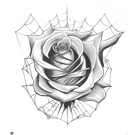 Rose With Spider And Flams