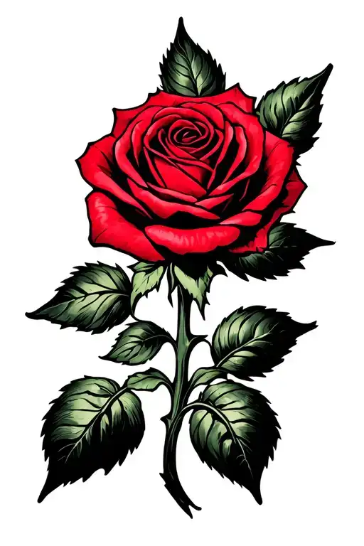 Red Rose With Celtic Symbols