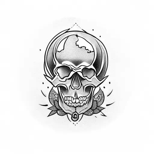 Skull With Hourglass Timer