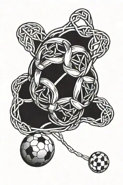 A Soccer Ball Intertwined With A Celtic Knot Design