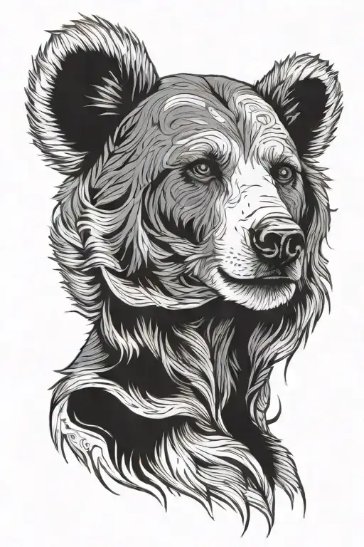 Woman Wearing Bear Fur