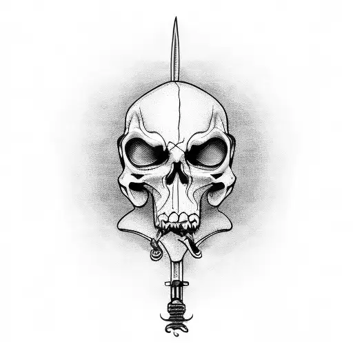 Grim Reaper Looking Down At Woman Putting Foreheads Together In Love With Scythe