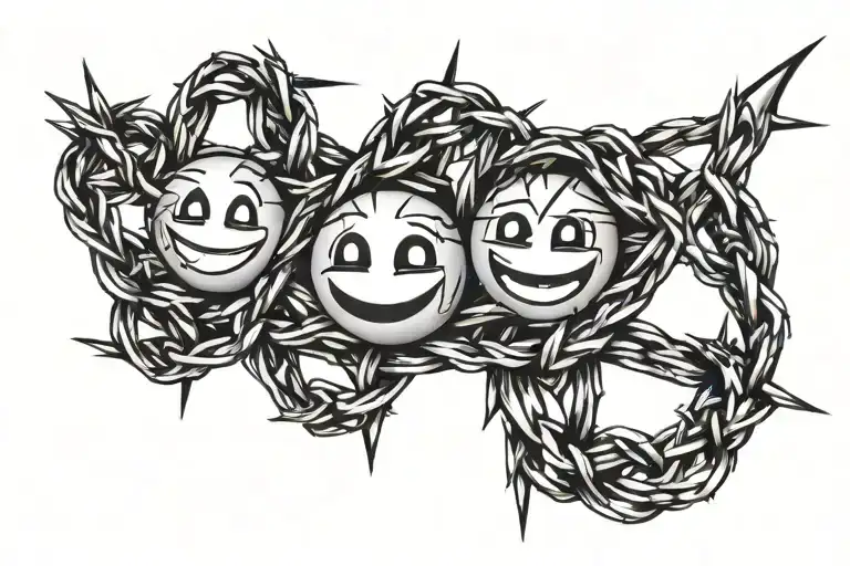 Emo Emoji Barbed Wire