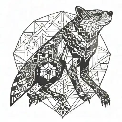 Native Animal Geometric Design Incorporating