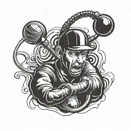 A Water Polo Player Rapping On A Microphone Shaped Like A Stethoscope