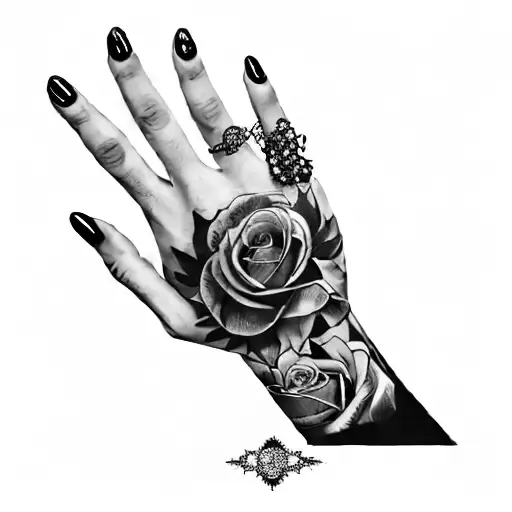 A Woman's Hand With A Rose