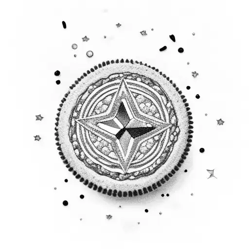 Oreo Cookie With The Filling Showing And With Stars And A Diamond Jewel On The Outside