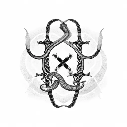 Cross And A Snake