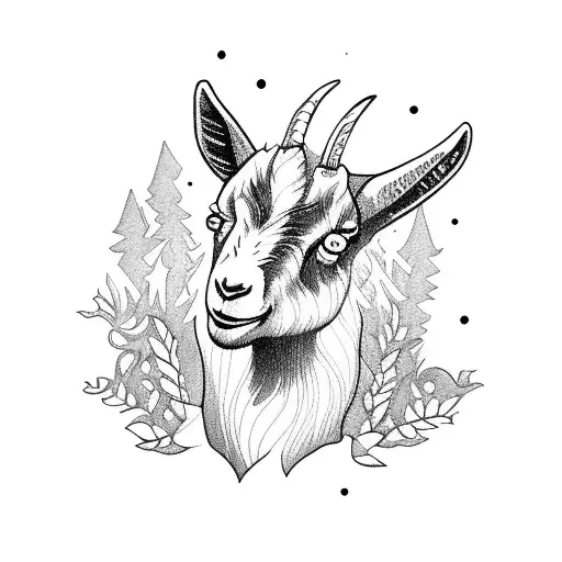 A Smoking Goat Surrounded By A Forest