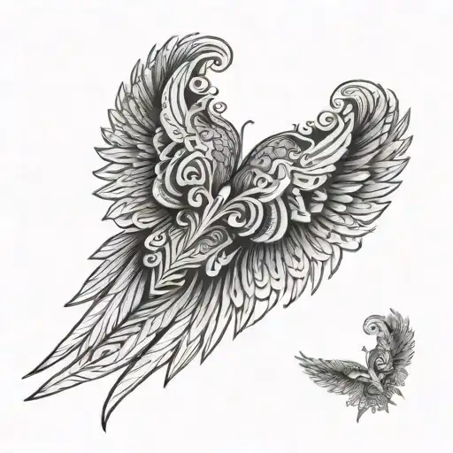 Wing Spread Blackwork Pattern