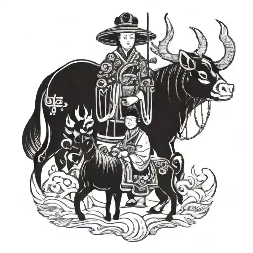 Traditional Chinese Patrons With Animals