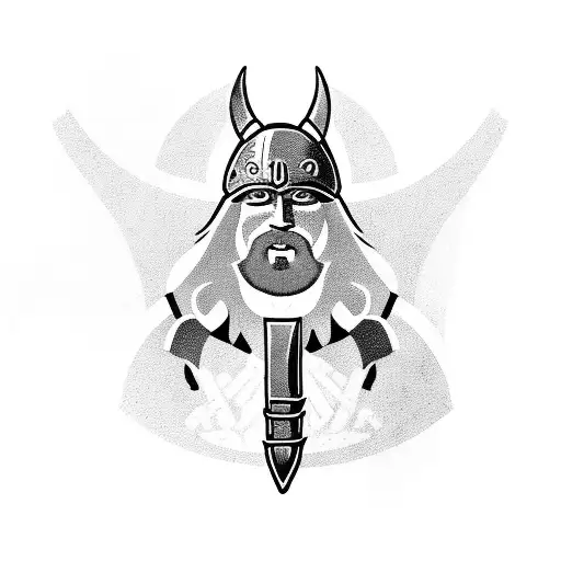 Lonely Viking Warrior With Wolf Hat