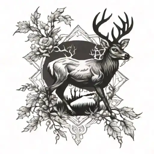 Cross And Deer