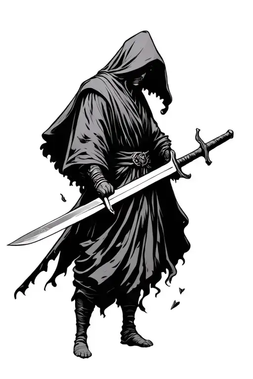 Robe Holding A Sword