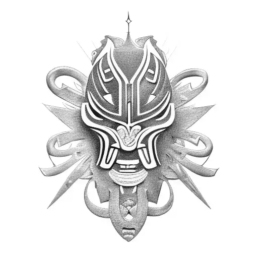 A 3D Rendering Of A Maori-inspired Tattoo Depicting A Mythical Creature