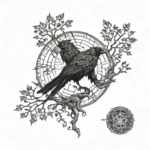 Vegvisir Elven Tree Raven Shoulder