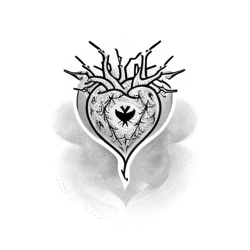 Heart Cover With Thorns