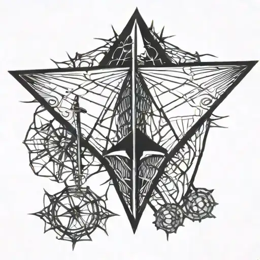 Paper Airplane And Spider Hanging