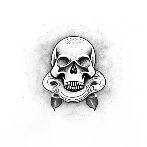 A Basketball Merging With A Skull