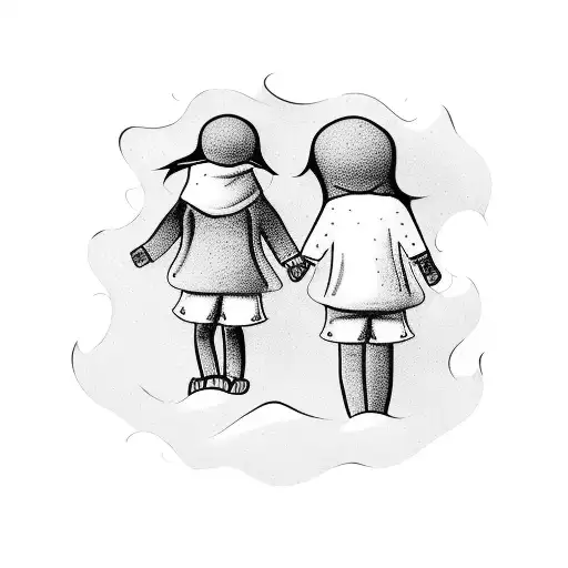 A Mother And Baby Holding Hands