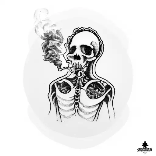 Skelton Cowboy Smoking Cigarettes