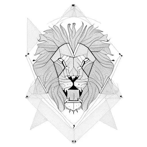 Lion Head Into A Triangle