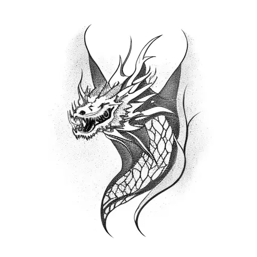 A Fierce Dragon Emerging From A Dark Forest