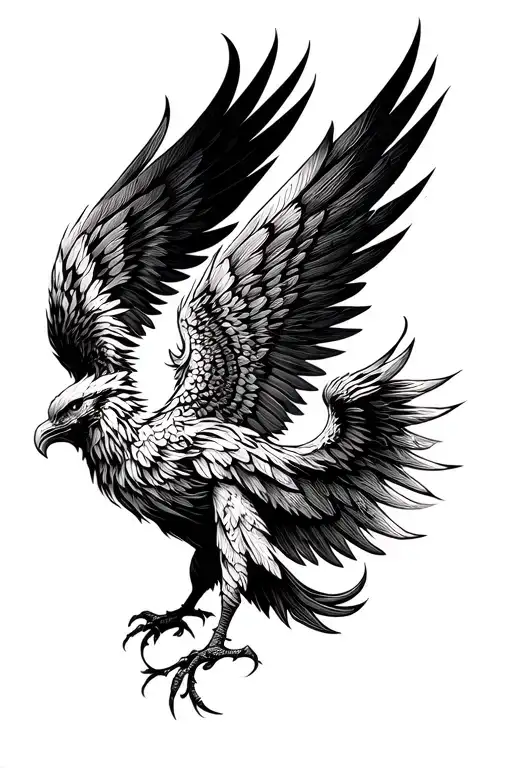 Phoenix Rising Wings Spread Shoulder