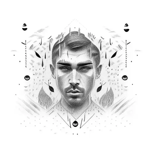 Face Of Man In Rain With Depression