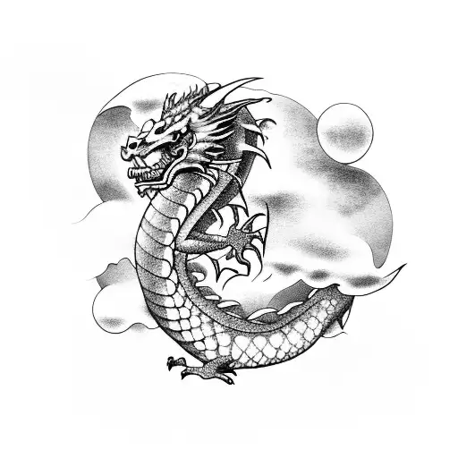 Dragon With A Few Clouds