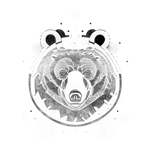 A Minimalist Tattoo Of A Bear