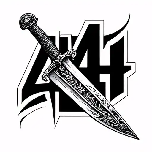 Sword And Number 444 Next To