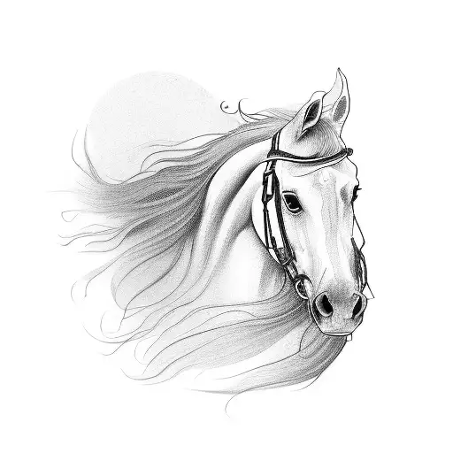 A Single Line Drawing Of A Horse And Rider In Perfect Harmony