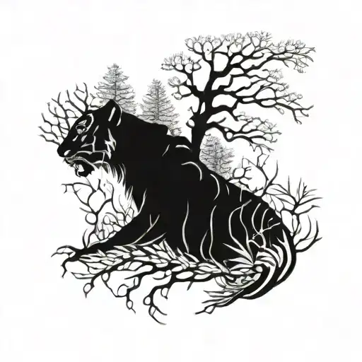 Forest And Tiger Emerging Representing Imagination