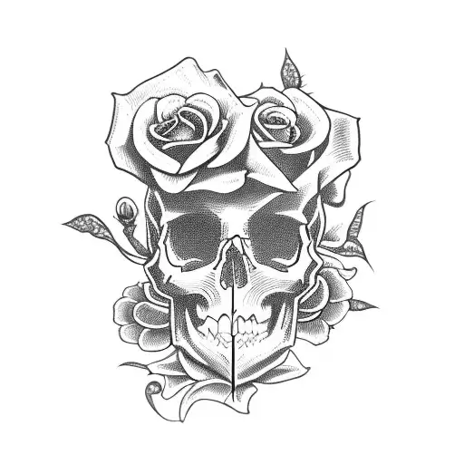 Skull And Love And Roses