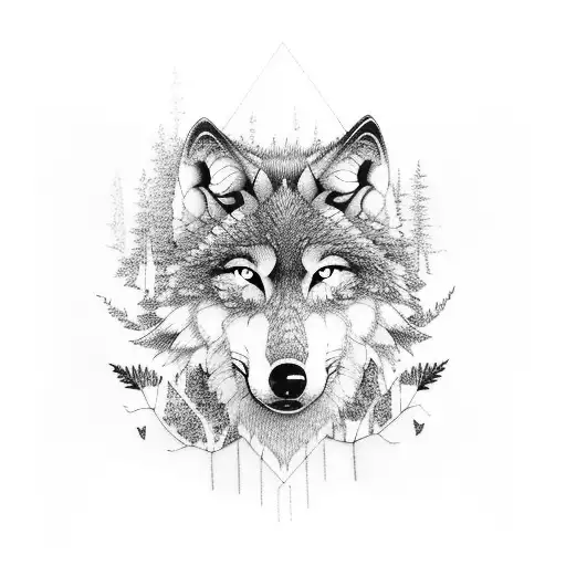 A 3 Header Wolf In A Forest