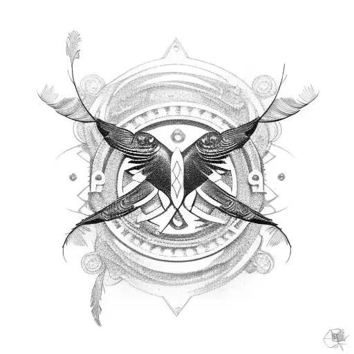 A Motorcycle Engine Made Up Of Intricate Bird Feathers